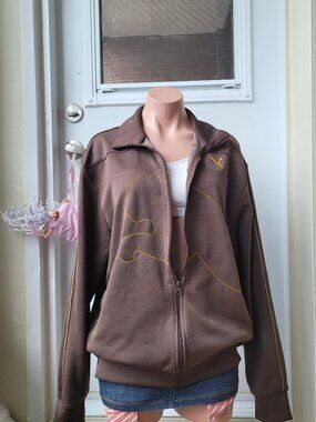 Puma Brown Embroidered Logo Track Jacket